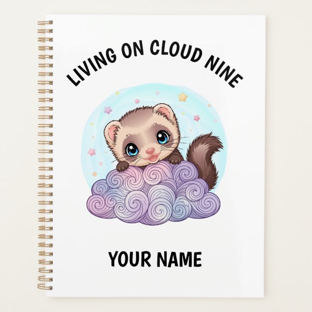 Planificador de hurón lindo personalizado con text (Anverso)