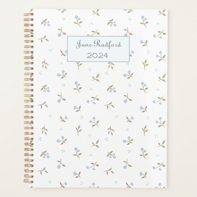 Planificador de impresión floral personalizado (Anverso)