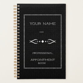 Planificador de la libreta de citas en blanco y ne