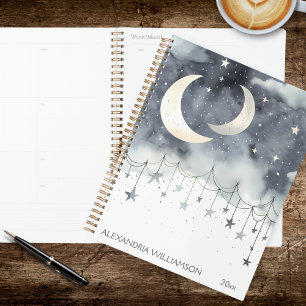 Planificador de lunas y estrellas boho
