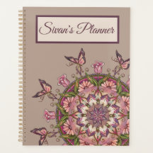 Planificador de Mandala floral con mano personaliz