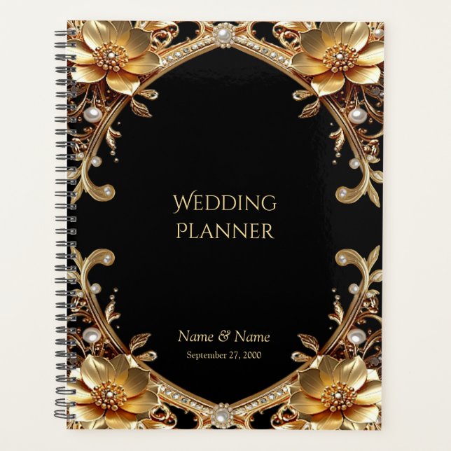 Planificador de Marco de Oro Elegante (Anverso)