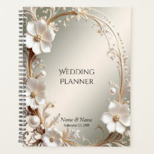Planificador de Marco Floral Blanco Ornamentado