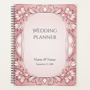 Planificador de marco floral rosa