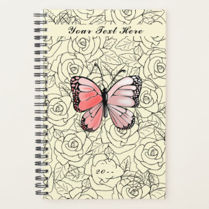 Planificador de mariposa con nombre de texto Perso