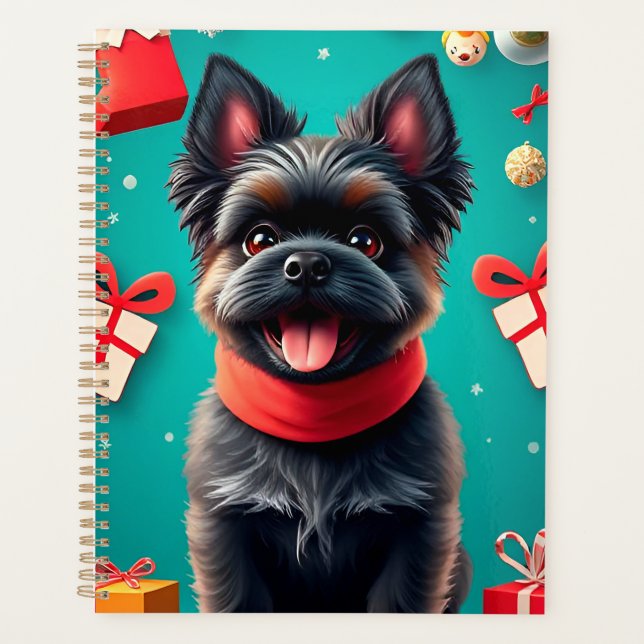 Planificador de Navidad de Perrito Pequeño y Lindo (Anverso)