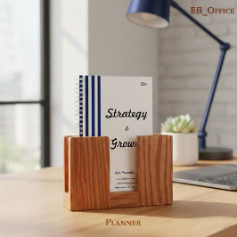 Planificador de Negocios Chic Azul Marino y Blanco