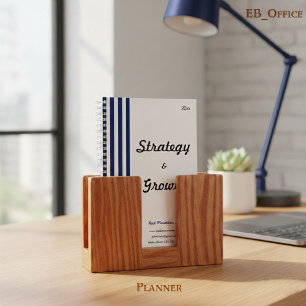 Planificador de Negocios Chic Azul Marino y Blanco