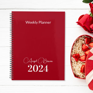 Planificador de negocios mensual de Red Rose Weekl