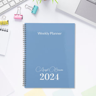 Planificador de negocios mensual Dusty Blue Weekly