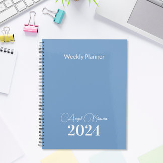 Planificador de negocios mensual Dusty Blue Weekly