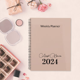 Planificador de negocios mensual Dusty Pink Weekly