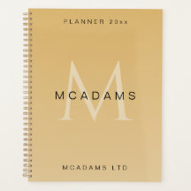 Planificador de Negocios Personalizado Dorado