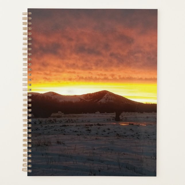 Planificador de nieve al atardecer (Anverso)
