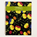 Planificador de nombre botánico amapolas florales<br><div class="desc">Patrón floral de amapolas botánicas coloridas dibujadas a mano</div>