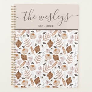 Planificador de nombre de familia floral boho