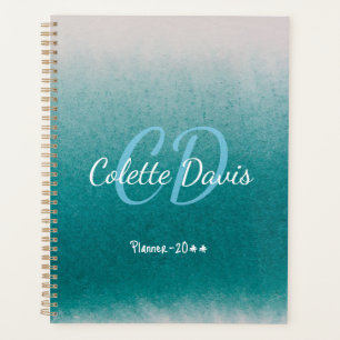 Planificador de Nombre Personalizado Verde Acuátic