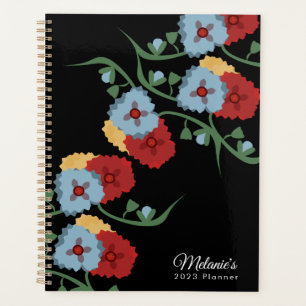 Planificador de nombres botánicos florales geométr
