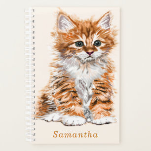 Planificador de nombres personalizado con gato con