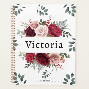 Planificador de nombres personalizados con floral