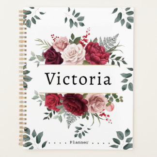 Planificador de nombres personalizados con floral 