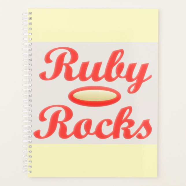 PLANIFICADOR DE NOTEPAD DE RUBY ROCKS RED Y CREAM (Anverso)