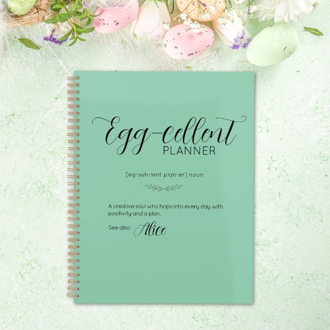 Planificador de Pascua personalizado "Excelente" C (Personalized "Egg-cellent" Easter Bunny Planner)
