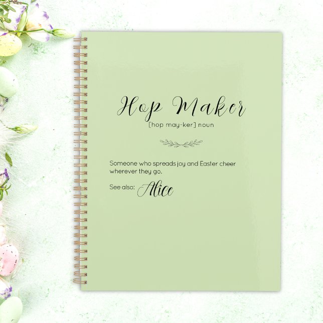 Planificador de Pascua Personalizado Lime Green "H (Personalized Lime Green "Hop Maker" Easter Planner)
