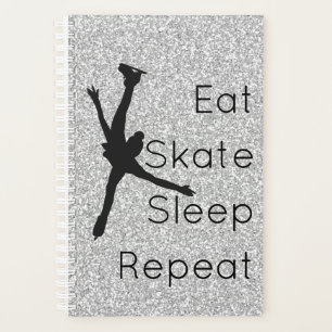 Planificador de patinaje artístico - plata y negr