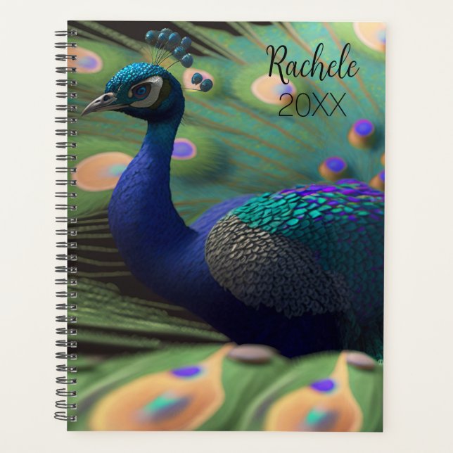 Planificador de Pavo Real Hermoso (Anverso)