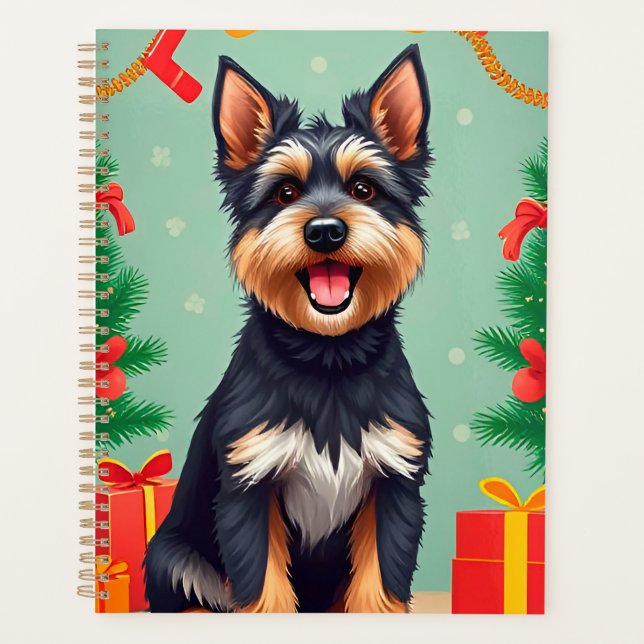 Planificador de Perro de Navidad Regalo Festivo Ad (Anverso)