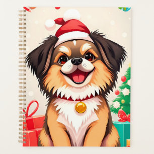 Planificador de perro festivo Sombrero de Santa Re
