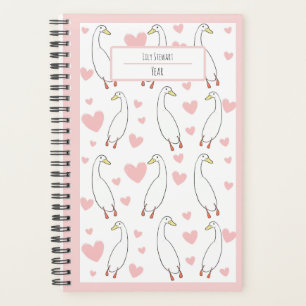 Planificador de personalización del corazón rosado