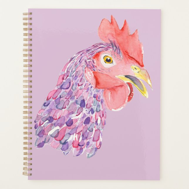 Planificador de Pollo Acuarela (Anverso)