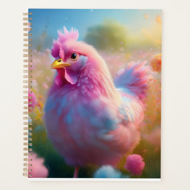 Planificador de Pollo Rosa Adorable  (Anverso)