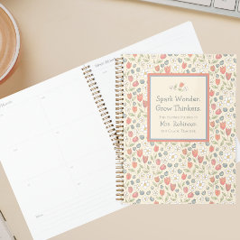 Planificador de profesor floral personalizado para