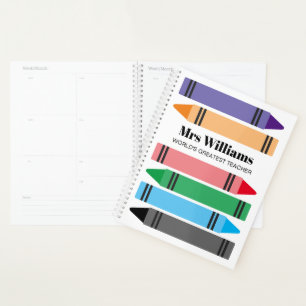 Planificador de profesores de escuela con diseño d