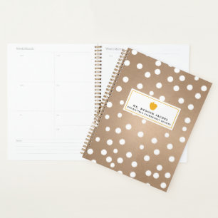 Planificador de profesores de polka dot amarillo