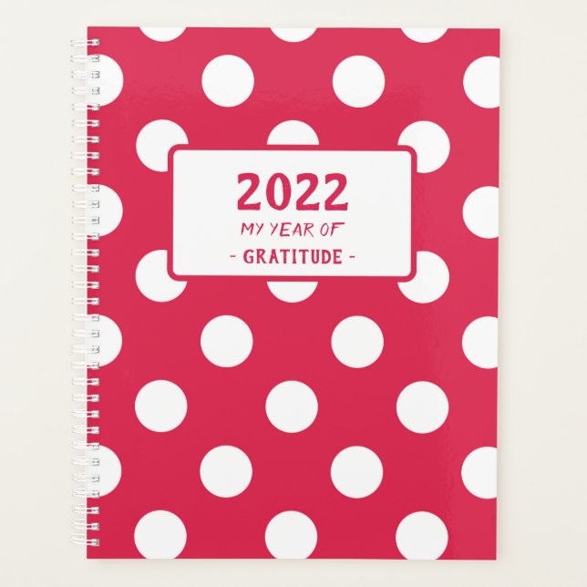 Planificador de Punto de Polka Rojo del Año (Anverso)