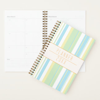 Planificador de rayas pastel personalizado