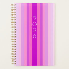 Planificador de Rayas Rosadas y Moradas 2026