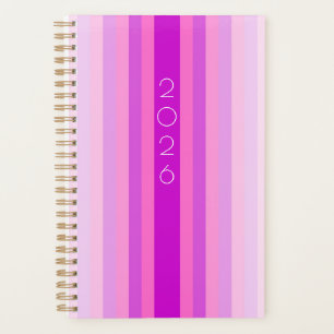 Planificador de Rayas Rosadas y Moradas 2026