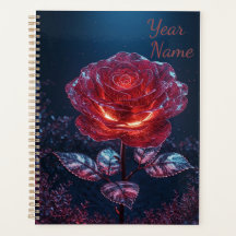 Planificador de Rosa Roja Oscura