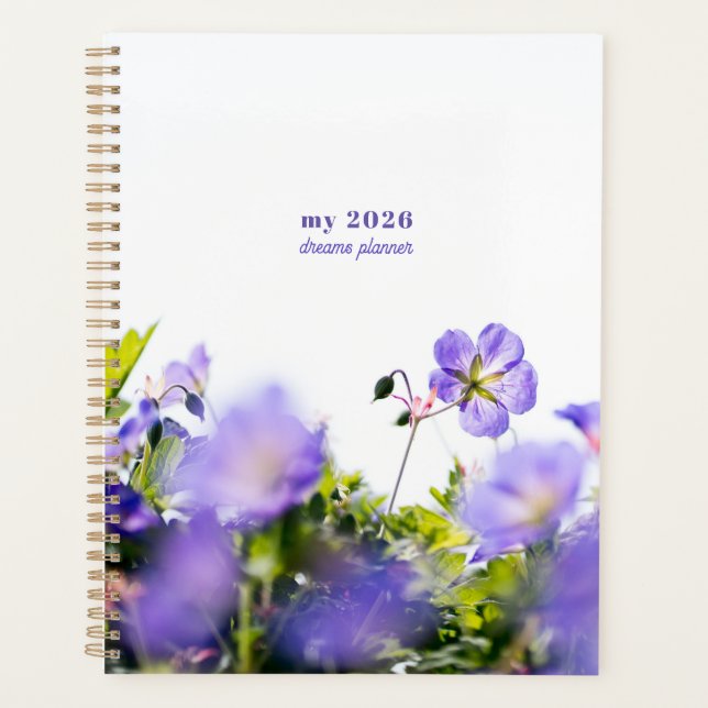 Planificador de Sueños de Flor Silvestre Azul (Anverso)