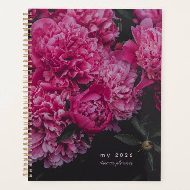 Planificador de sueños de peonía rosa (Anverso)