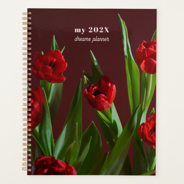 Planificador de sueños de tulipanes rojos (Anverso)