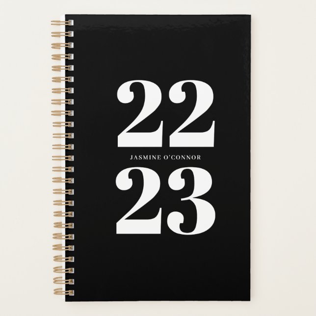 Planificador de tipografía moderna chic en blanco  (Anverso)