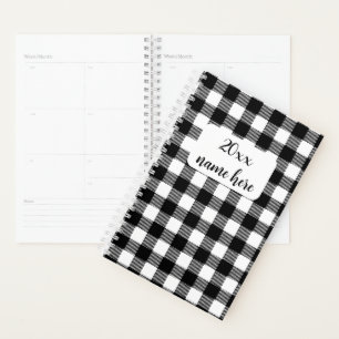 Planificador de trenzado blanco y negro personaliz