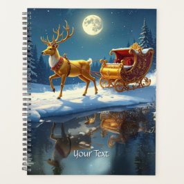 Planificador de vacaciones de Navidad con trineo d