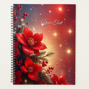 Planificador de vacaciones florales de Navidad roj